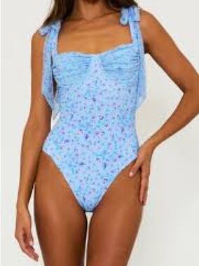 NWOT Beach Riot Dede One Piece Swimsuit - Iris Petal, Size L Runs Small